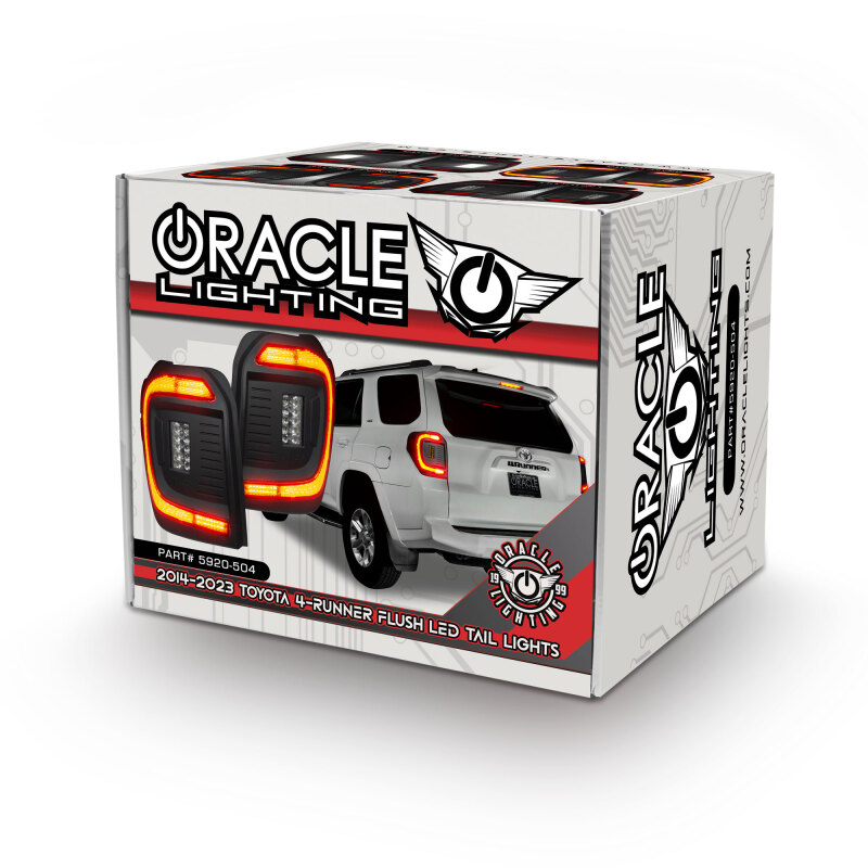 Toyota 4Runner LED Tail Lights - ORACLE Lighting - Black Series Lensless Flush Style - Black - `14-`23